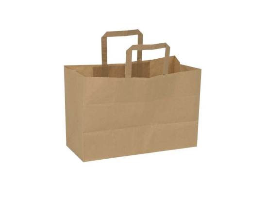 Sac papier avec anse marron 22x32cm h24cm (250pcs)