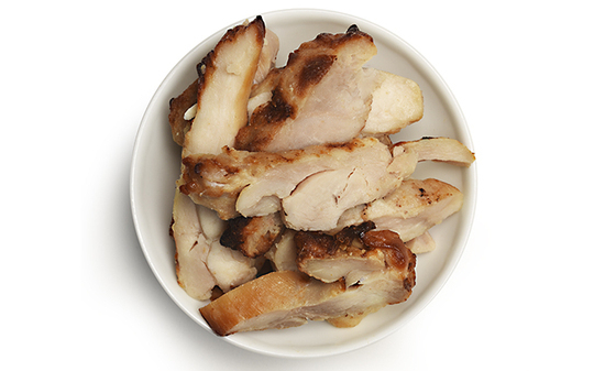 Emincé cuisse de poulet rôti 7mm 1Kg - Surgelé