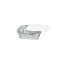 Barquettes aluminium 450ml combo (barquettes avec couvercle carton inclus) (100pcs)