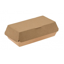 Boite rectangulaire en carton couleur kraft avec couvercle attenant 24x13.5cm h7.5cm (300pcs)