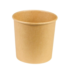 Pot en carton couleur kraft spécial chaud pour soupe 360ml Ø9.1x 8.5cm (500pcs) (courvercle associé 1124)