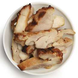 Emincé cuisse de poulet rôti 7mm 1Kg - Surgelé