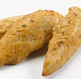 Aiguillette de poulet marinées aux épices douces cuites (45g /3Kg) - Surgelé